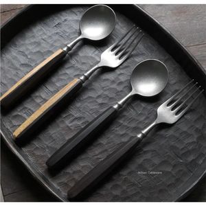 Juego de Cubiertos de Lujo Negros de Acero Inoxidable, Vajilla Occidental, Cubertería al por Mayor para Restaurantes, Juego de Cubiertos Hechos a Mano - Product Image 6