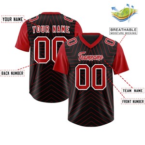 Camiseta de Fútbol Americano al por Mayor, Tejido Transpirable, Sublimación, Nombre y Número del Equipo Personalizados, Fabricante de Ropa Deportiva - Product Image 2