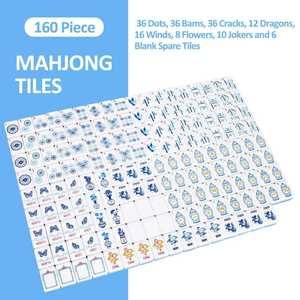 Los Más Vendidos: Fichas de Mahjong Americanas de Porcelana Azul y Blanca de Lujo, Duraderas - Product Image 1