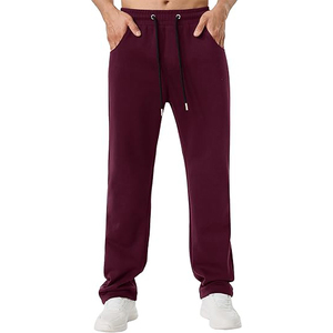 Pantalon de jogging décontracté pour homme en coton gris léger et respirant, avec taille élastique et cordon de serrage, poches latérales, idéal pour l'automne - Product Image 1