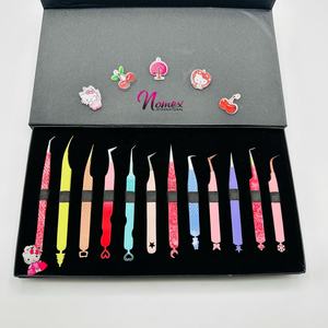 Pince à épiler professionnelle d'extension de cils de couleurs personnalisées gracieuses tous les types d'angle acceptent le logo personnalisé et la conception personnalisée - Product Image 6