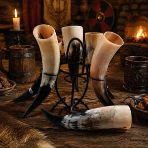 Nuevo Estilo de Copa Vikinga para Beber con Soporte de Cuero, Perfecta para Decoración de Bares Rústicos y Regalo Memorables - Product Image 1