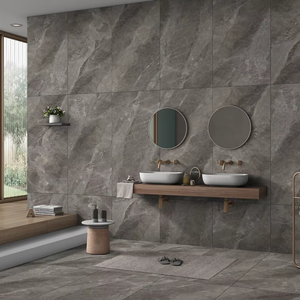 กระเบื้องปูพื้นและผนังลายทวิสเตอร์สีเทาแบบพอร์ซเลน ผิวด้าน ทนกรด สำหรับตกแต่งภายใน วิลล่า โรงพยาบาล ขนาด 60x120 ซม. - Product Image 1