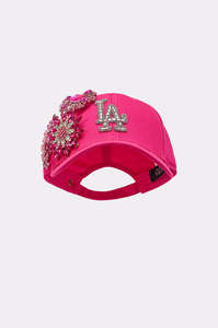 Casquette de baseball rose avec broderie florale en strass, délavée, ajustable, 6 panneaux, 100 % coton, unisexe, décontractée, toutes saisons - Product Image 2