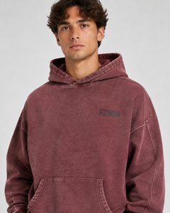 Sweat à capuche homme style vintage coupe ajustée, effet vieilli, délavé à l'acide, en molleton écologique, effet soleil éclairé, vêtement d'hiver - Commande minimum 2 pièces, pas cher - Product Image 6