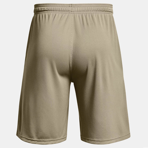 Shorts de sport pour hommes style urbain, 100% polyester, maille, rouge et noir, taille mi-haute avec bande élastique et bande tricotée rayée - Product Image 4