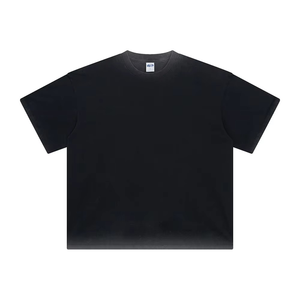 T-shirt oversize délavé à l'acide pour homme, en coton épais, uni, coupe décontractée, OEM - Product Image 3