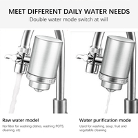 Filtre à eau pour robinet en acier inoxydable avec adaptateur universel, filtration en 3 étapes, filtre en céramique