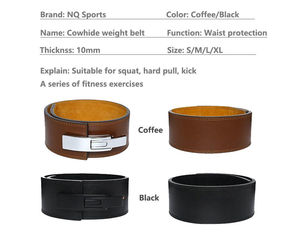 Cinturón de Powerlifting de Cuero Genuino de Doble Hebilla, Cinturón de Cuero Blanco de Doble Hebilla para Gimnasio y Fisicoculturismo - Product Image 6