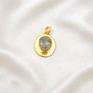 Colgante de Cuarzo Rutilado Negro Natural de Tamaño Libre, Chapado en Oro Rosa y Oro Amarillo sobre Plata de Ley 925, Joyería Artesanal de Destaque - Product Image 6
