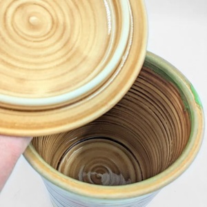 Multicolor Reactive Glaze Storage Canister Airtight <b>Lid</b> Freshness Seal Durable Finish Space Saving <b>Decorative</b> Kitchen Storage - Product Image 4
