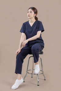Custom Women's Medical <b>Scrub</b> <b>Set</b> with Embroidery Chest Pocket Stretch Spandex Nursing Uniform for Hospital & Salon Use - Product Image 6