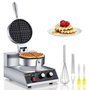 "1200W Belgian <b>Waffle</b> <b>Maker</b> 110V Single Head Non-Stick Round" - Product Image 1
