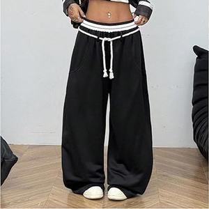 Pantalon de survêtement décontracté pour homme, nouvelle mode, coupe ample, à trois bandes latérales, jambe large, taille élastique avec cordon de serrage, patchwork coloré - Product Image 5