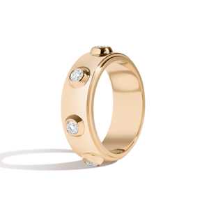 8mm Flush <b>Set</b> Diamond Wedding Band Round Cut Lab Grown 14K 18K Solid Gold Minimalist Rivet <b>Rings</b> For <b>Men</b> Factory Price Wholesale - Product Image 3