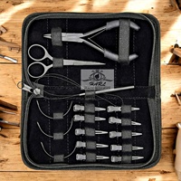 Kit d'outils professionnels tout-en-un en acier inoxydable pour extensions de cheveux : pinces, ciseaux à boucles, aiguilles pour pose et retrait de micro/nano extensions
