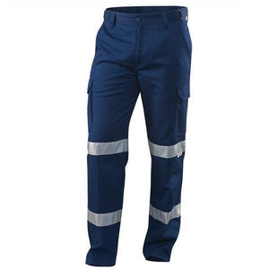 Men's Navy Blue <b>Work</b> <b>Pants</b> with Reflective Stripes Cotton <b>Cargo</b> Uniform <b>Pants</b> for Industrial Use - Product Image 4