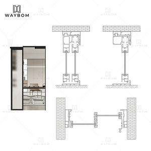 Puertas Corredizas y Abatibles de Aluminio de Doble Apertura, Duraderas, de Aleación de Aluminio, para Decoración del Hogar y la Oficina, Aluminio Delgado - Product Image 3