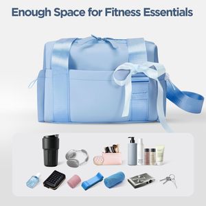 Sac de sport en polyester bleu clair avec sangle réglable et compartiment intérieur pour usage occasionnel, sac de sport avec contraste - Product Image 3