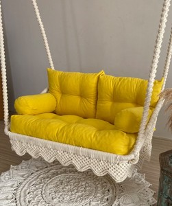Fauteuil suspendu en macramé, chaise suspendue, hängesessel, chaise balançoire, fauteuil suspendu en macramé, chaise suspendue d'intérieur, hamac suspendu d'intérieur - Product Image 2