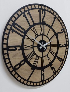 Horloge murale ronde élégante en bois, idéale pour la chambre et l'entrée, pour un usage quotidien et pour offrir en cadeau, fabriquée à la main en Inde - Product Image 4