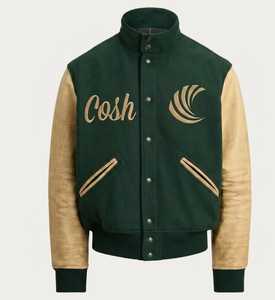 Chaqueta Universitaria de Béisbol Letterman, Cuerpo de Lana, Mangas de Cuero, Bordado Personalizado, Fabricante Mayorista COSH INTERNATIONAL - Product Image 3