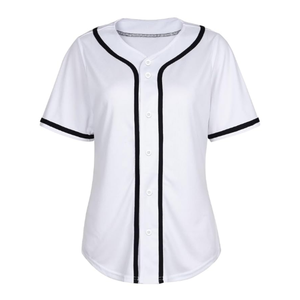 Women's White <b>Baseball</b> Jersey Shirt Button Down Blank Softball Jersey's Short Sleeve Hip Hop Active Sportswear Women Shirts Tops - Product Image 3