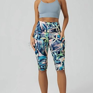 Leggings pour femmes à taille haute, extensibles, confortables, pour la gym, le yoga, coupe slim, vêtements décontractés, respirants, vêtements de sport, été, séchage rapide, légers - Product Image 4
