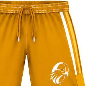 Pantalones Cortos de Rugby Personalizados en Amarillo Dorado y Blanco, Uniforme de Equipo Transpirable y Ligero, Ropa Deportiva de Entrenamiento Personalizada, Rendimiento Atlético - Product Image 4