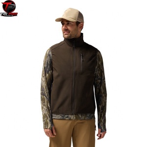 Gilet utilitaire softshell marron foncé pour homme, col montant, fermeture éclair intégrale, poche verticale sur la poitrine, pour la chasse, la pêche, la randonnée, coupe-vent - Product Image 3