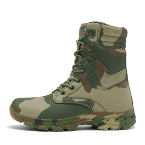Botas de Senderismo Tácticas de Camuflaje para Hombre, Parte Superior Sintética, Suela de Goma, Impermeables, Antideslizantes, para Uso en Exteriores en Todas las Estaciones - Product Image 1