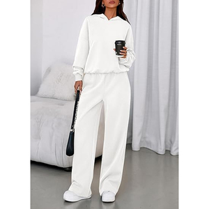 Conjunto de Sudadera con Capucha Oversize y Pantalones Anchos de Felpa para Mujer, Chándal Casual de 2 Piezas, Ropa de Estar por Casa - Product Image 6