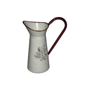 Pichet en métal au fini personnalisé d'inspiration rustique pour la décoration d'étagères de salon, les accents floraux et la présentation sur table - Product Image 2