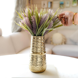 Vase en métal doré élégant, porte-fleurs décoratif, centre de table de luxe pour la maison, le bureau, le salon, la chambre à coucher - Product Image 6