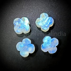 Piedra Preciosa Natural de Piedra Lunar Arcoíris Tallada en Forma de Trébol de Cuatro Hojas de 12mm, Piedra Suelta Tallada para Fabricación de Joyas, Precio al por Mayor, Venta a Granel - Product Image 2