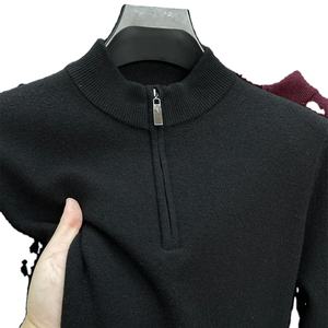 สตรีทแวร์เกาหลีคุณภาพสูงเสื้อสวมหัวซิปครึ่งตัวมีซิปสำหรับผู้ชายเสื้อฤดูหนาวสีทึบเนื้อหนาพิมพ์ลายขนแกะ6XL - Product Image 4