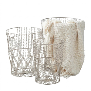 Modern Black Metal Rolling <b>Laundry</b> Basket Wheels And Ring Handles Heavy Duty Clothes <b>Storage</b> For Home & Hotel Organizer - Product Image 3