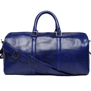 กระเป๋าเดินทางผ้าใบสีฟ้าคุณภาพสูงสำหรับสุภาพสตรีกระเป๋าดัฟเฟิลกระเป๋าเดินทางสีฟ้าเรียบง่ายสำหรับโรงยิมกีฬากลางแจ้ง - Product Image 1
