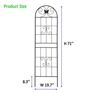 Set di 2 tralicci da giardino in metallo neri antiruggine da 180 cm x 50 cm per piante rampicanti, supporto per fiori da esterno - Product Image 5