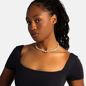 Collar llamativo de cadena de tenis con corte de corazón estilo hip-hop, chapado en oro de 18K, joyería de lujo para mujer para bodas - Product Image 4