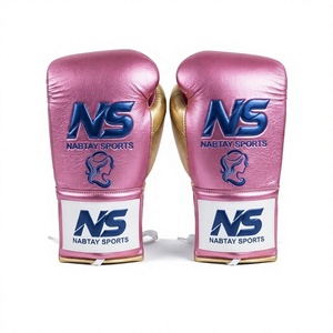 Gants de boxe NABTAY SPORTS en cuir véritable rose, antidérapants, légers, à lacets, pour poignet, unisexes, pour l'entraînement - Product Image 1