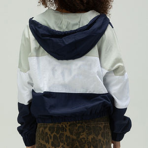 Veste coupe-vent à capuche légère et chaude pour femme, fabriquée en usine, respirante, avec fermeture éclair et design imprimé, idéale pour la randonnée et la course à pied - Product Image 3