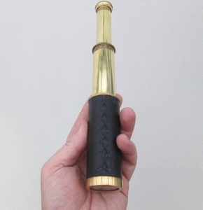 Handmade Brass Spyglass Telescope 10 Inch Antique Nautical Monocular with Wooden Display Box - Product Image 2