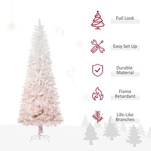 Albero di Natale Artificiale Realistico Rosa e Bianco da 180 cm con 616 Rami e Supporto per Uso Interno - Product Image 4