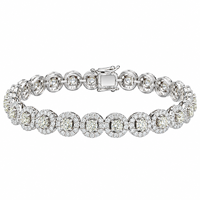 Bracelet à maillons pour femme en argent sterling 925 avec diamant de laboratoire CVD taille brillant 7,50 ct couleur E-F clarté VVS1 certifié IGI