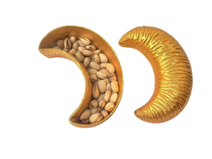Luxury <b>Metal</b> Banana Shape Dry Fruit <b>Box</b> with Textured Lid Decorative Nut <b>Storage</b> Container for Premium Table Serving Kitchen - Product Image 3
