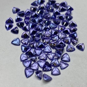 Pierres précieuses Tanzanite bleues, taille trillon, traitées thermiquement, 4-6 mm, pierres naturelles en vrac pour la fabrication de bijoux - Product Image 3