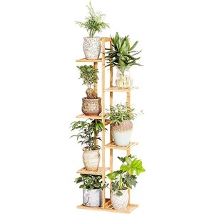 Soporte para Plantas de Bambú, Estante de Exhibición de Madera de 6 Niveles |   Natural al por Mayor - Product Image 1
