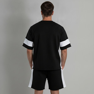 เสื้อยืดแขนสั้นคอกลมพร้อมกางเกงขาสั้นผ้าฝ้ายพิมพ์ลาย 100% สไตล์สตรีทแวร์ ไซส์พลัส สำหรับผู้ชาย น้ำหนักปานกลาง ขายส่ง - Product Image 6