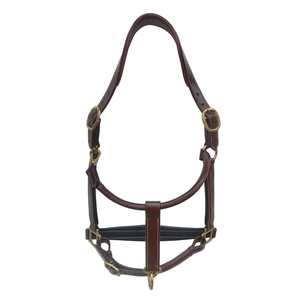 Harnais de cheval réglable en cuir véritable de qualité supérieure Royal International avec ferrures en laiton |   Équipement d'entraînement équestre rembourré et doux pour l'écurie - Product Image 2